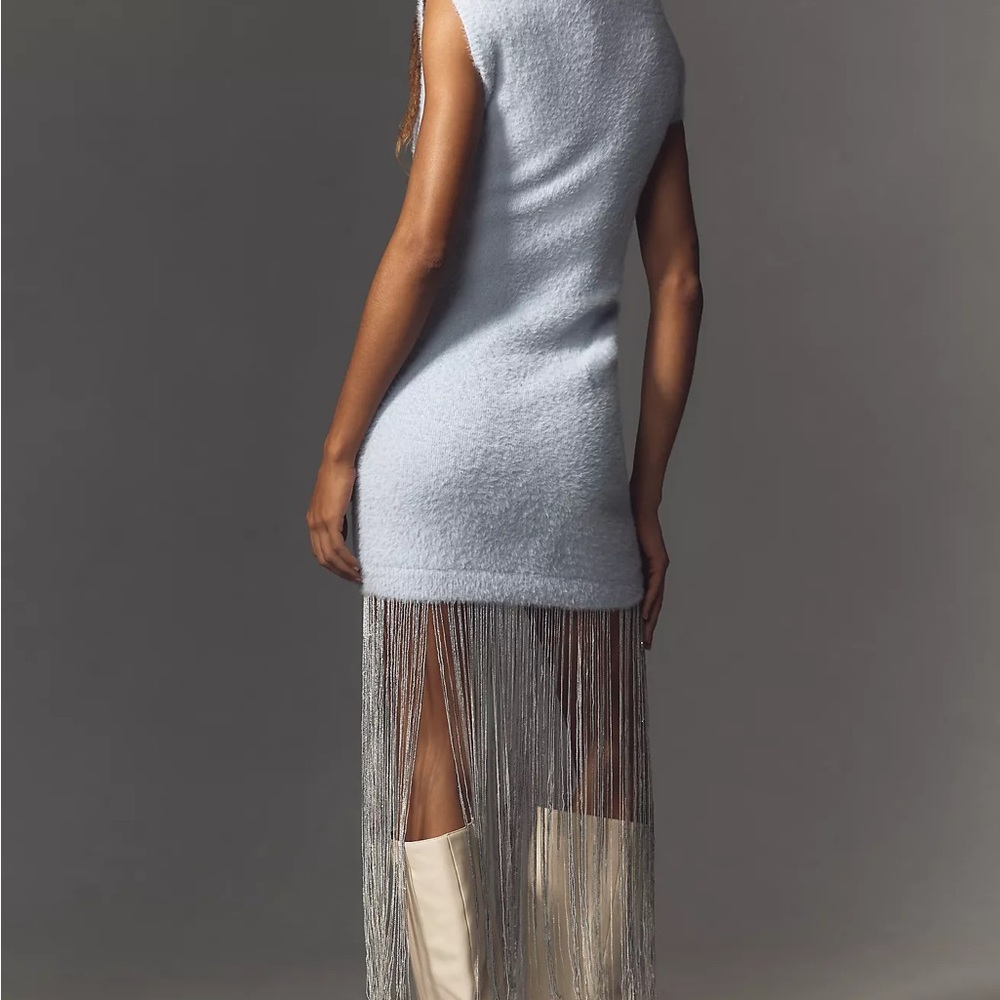 By Anthropologie Fringe-Trim Sweater Dress - Picture 2 of 4